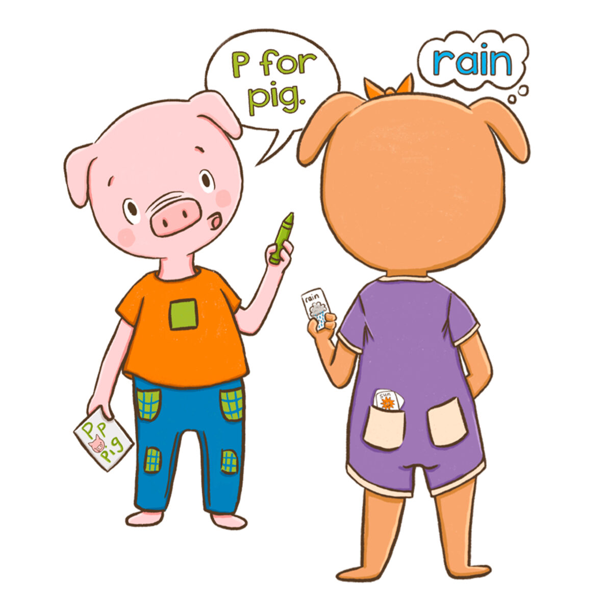 early literacy stages illustration for preschool learning