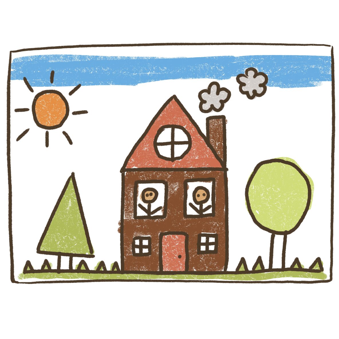 preschool drawing of a house illustration