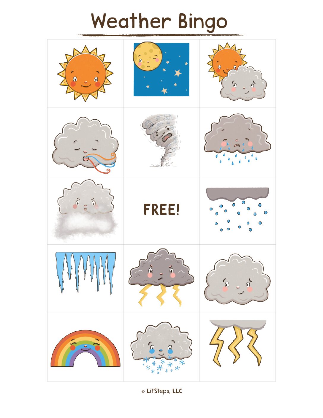 weather bingo printable